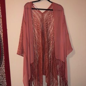 burnt orange loose kimono